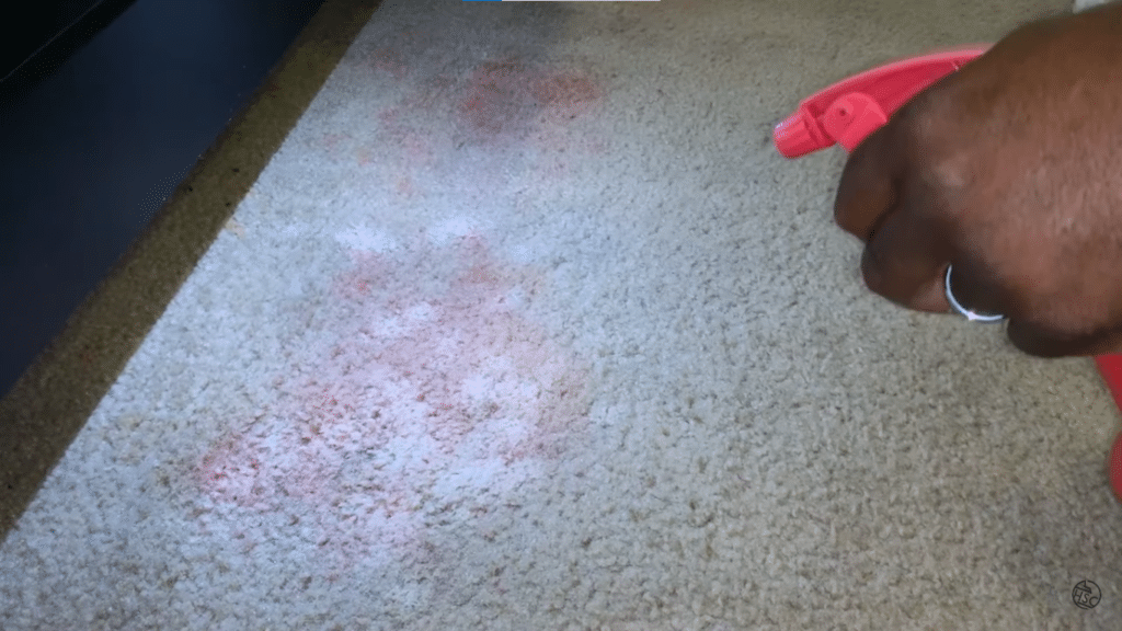 remove red dye stain from carpet