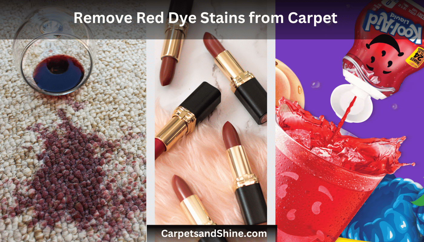 remove red dye stains from carpet